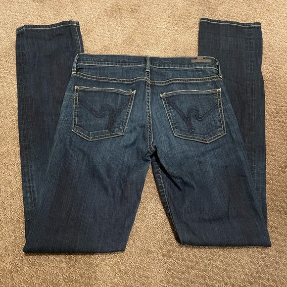 Citizens of Humanity Dark Wash Straight Leg Jeans - Picture 2 of 13